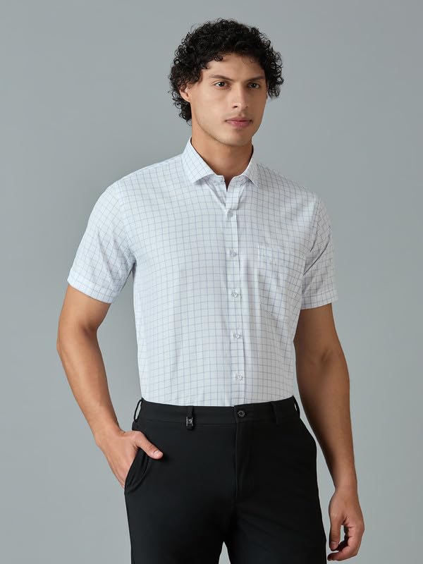 Image of Mark & Albert Men's Half Sleeves Cotton Formal Shirt
