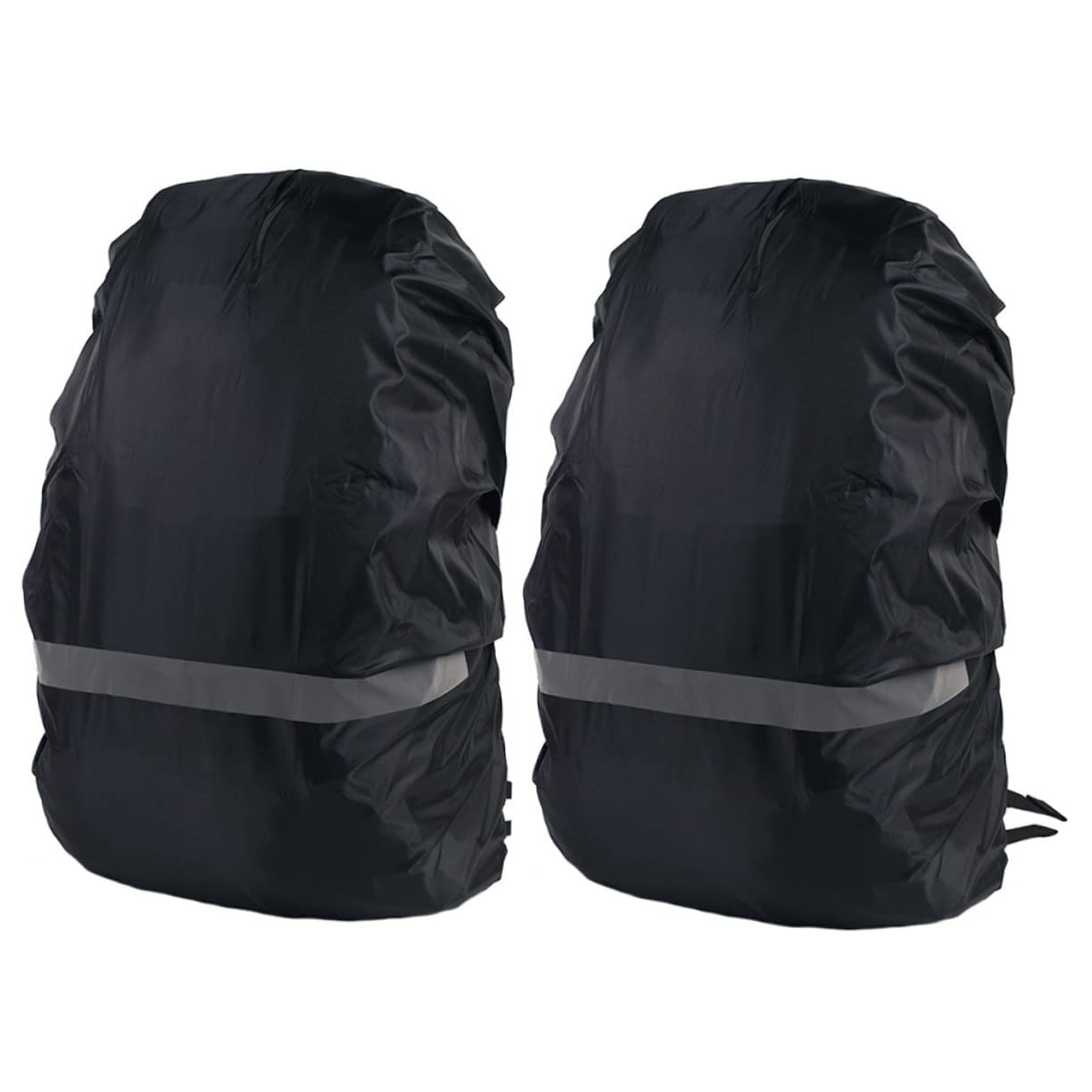 VICASKY 2Pcs Backpack Covers with Reflective Stripes for Hiking Camping Travel Durable Lightweight Elastic Edging for Various Backpack