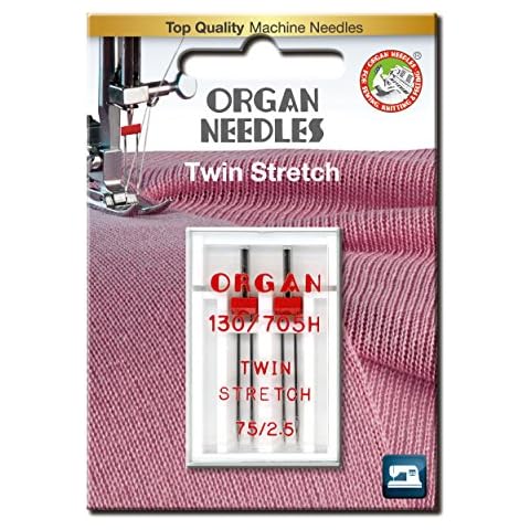 ORGAN NEEDLES # 75/2.5 Twin Stretch x 2 Needles Cover