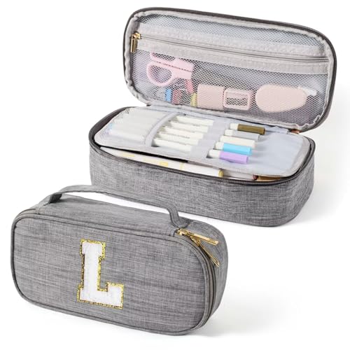 Image of YOOLIFE Travel Cable Organizer Pouch Cord Storage Pencil Case for Boys, Pencil Bag Aesthetic Pen Pouch School Supplies for Teen Boys Kids, L (Grey)