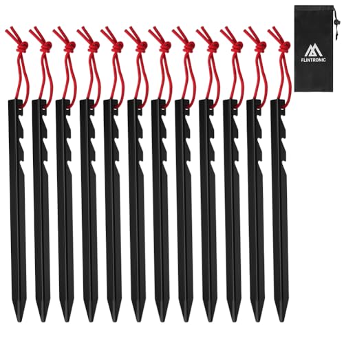 Lot De 12 Sardines De Fixation En Acier 40 Cm Avec Crochet En J - Piquets Pour Bâche, Tente, Trampoline Et Ancrage Au Sol