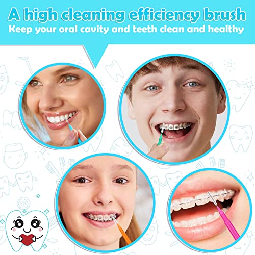 Modacraft 120Pcs Interdental Brush 4 Sizes Braces Brush Toothpicks With Soft Bristles 360° Bendable Floss Heads Dental Brushes Between Teeth Gum Braces Cleaning Kit Oral Tooth Cleaning Tool #TOP6