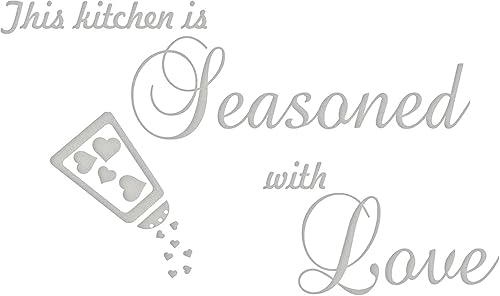 Miniatura 3 de VWAQ This Kitchen is Seasoned with Love - Adhesivo decorativo para pared, diseño de refranes de vinilo para comedor (blanco, 8 pulgadas de alto x 14