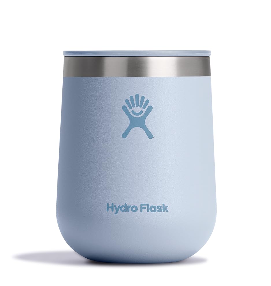 Hydro Flask 10 Oz Wine Glass - Ceramic Stemless Wine Tumbler - Unbreakable with Lid in Surf Blue
