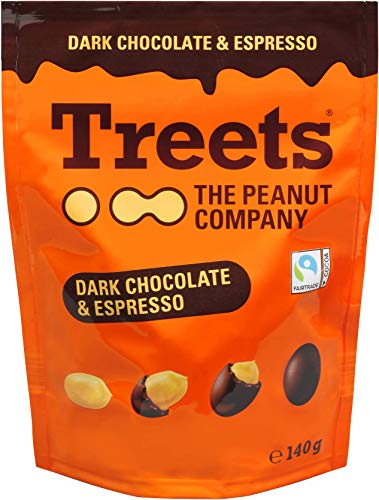 TREETS - THE PEANUT COMPANY Treets Peanuts Dark Chocolate & Espresso 140g – knapperig geroosterde pinda's met donkere chocolade en Fairtrade espresso (1 x 140g) - Image 3