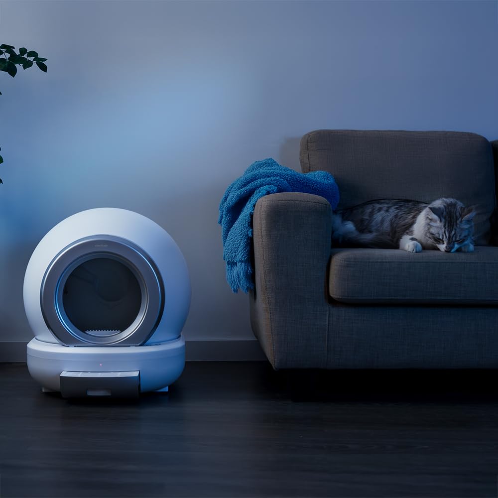 Cecotec Arenero Automático Compacto con Autolimpieza Pumba 7000 CleanKitty Compact Connected. Capacidad 65L, Triple Sistema de Desodorización, Control por WiFi, Silencioso, Sensor de Infrarrojos