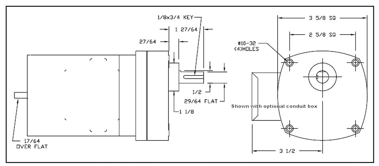AC Gearmotor, 6.5 RPM, TEFC, 115/230V