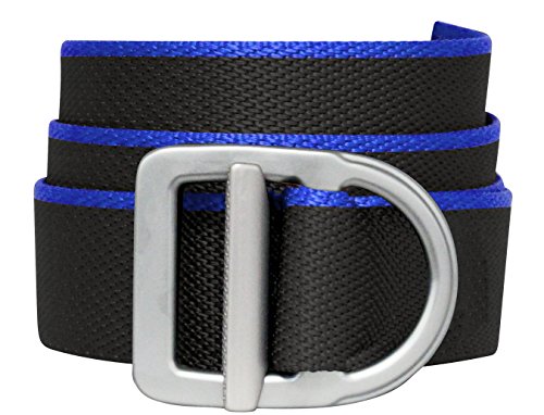 Bison Designs Delta Belt - by - Light Duty 38mm - USA Made - XL, Black/Cobalt, up to 46