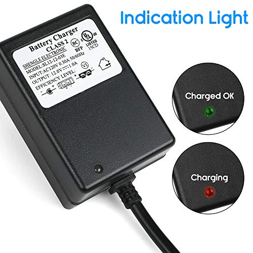 image for LotFancy 12V Battery Charger for Kids Ride On Toys, Power Supply Adapt