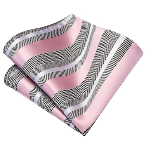 Image of GUSLESON Men's 5-pc Striped Tie Gift Set - Jacquard Necktie, Pocket Square, Cufflinks, Lapel Pin, Tie Clip - Wedding Formal Gifts