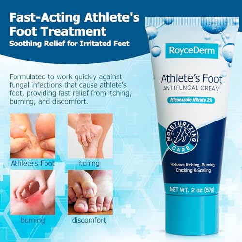 Image of RoyceDerm Extra Strength Athletes Foot Treatment Cream - Powerful Antifungal Relief for Itching and Burning - Suitable for Men and Women