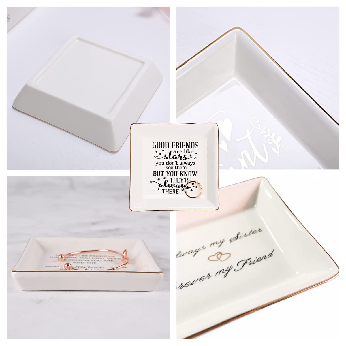 Good Friend Trinket Dish - Jewelry Tray with Friendship Quote -4 Good Friend Trinket Dish - Jewelry Tray with Friendship Quote -4
