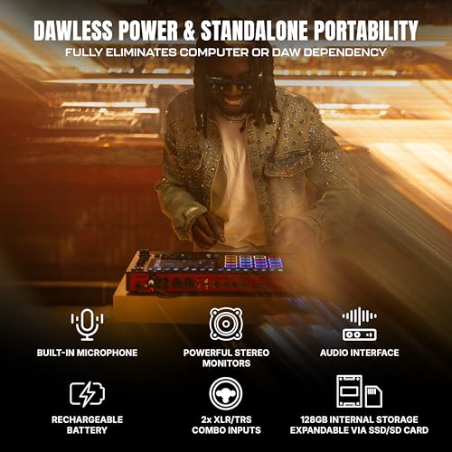 Image of Akai Professional MPC Live III Standalone Portable Music Production Center with MPCe Pads, Sequencer, Touchscreen, Mic, Stereo Monitors, Audio Interface, Wi-Fi, Bluetooth, Battery, Touchstrip