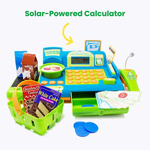 image for Boley Pretend Play Cash Register Toy for Kids – 19 Piece Interactive