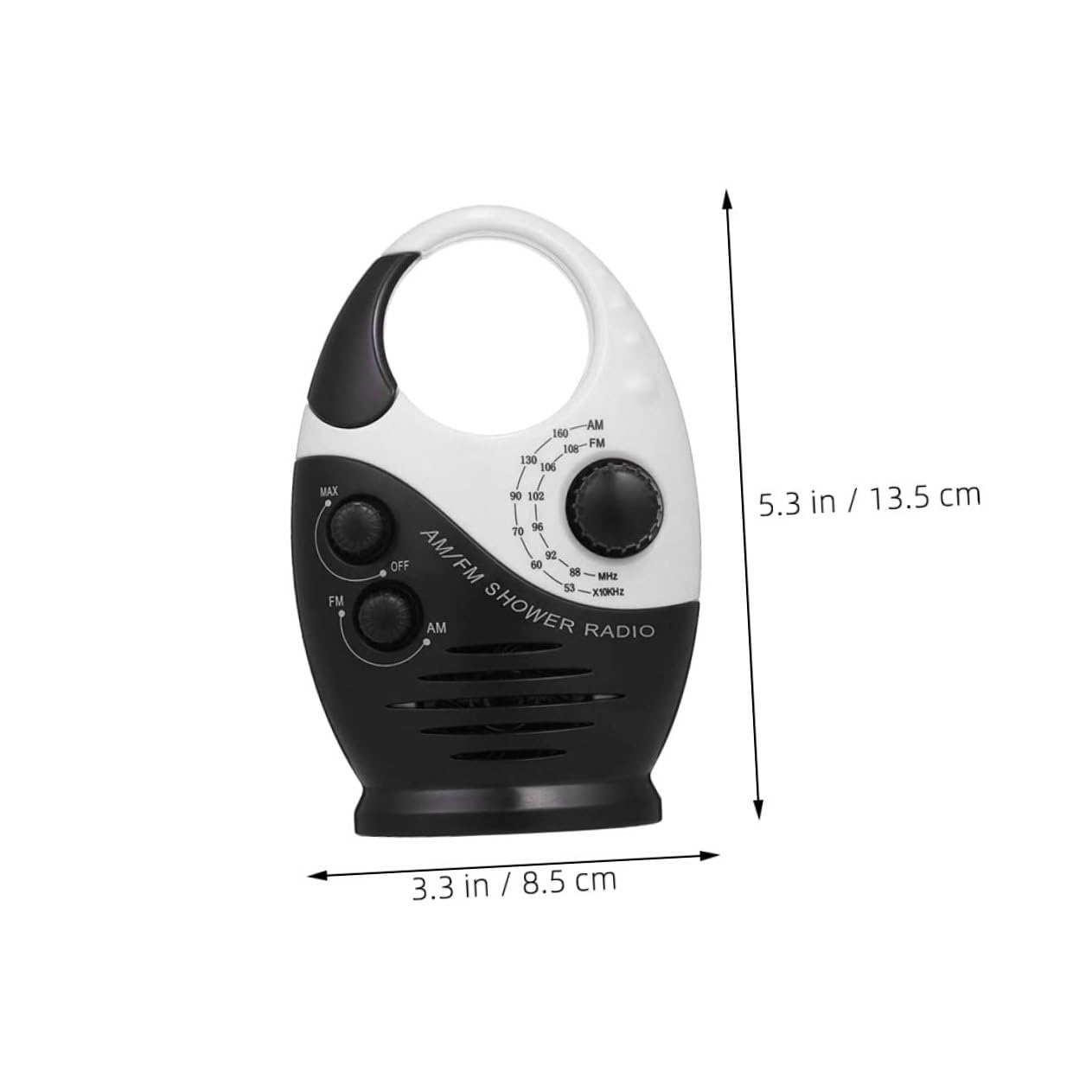 IMIKEYA Radio Portátil Am/FM con Asa de Gancho, Ligera Plástico, Adecuado para Viajes Playa y Uso Junto Mesa de Noche