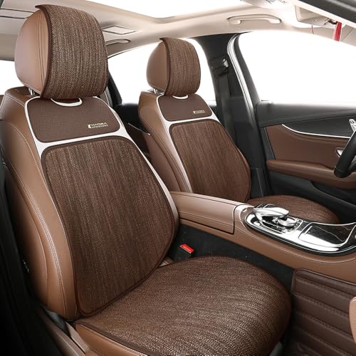 サクラ に適用 シートカバー 保護マット 車 シート保護 メッシュデ 滑り止め 通気 圧迫感軽減 麻 暑さ対策 涼しい 洗える 内装カスタムパーツ オールシーズン対応 座席シートカバー 簡単取付 コーヒー 前席2枚&後席セット 11Pセット ZDD3-RS