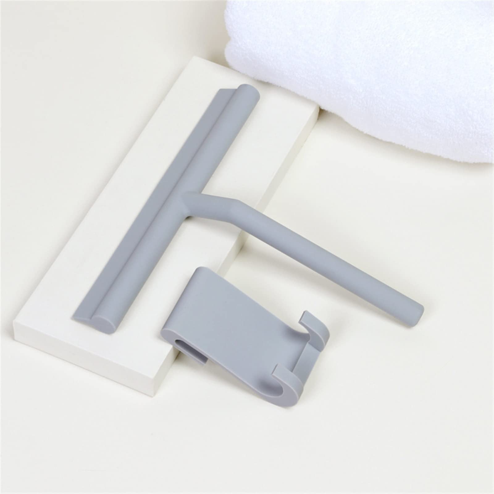 Rasquetas para Ducha, Escobilla de Goma Silicona con Gancho for Espejos Ventanas Ducha Multicolor(Grey with Hook)