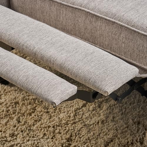 Sillón reclinable moderno gris claro con respaldo alto miniatura 7