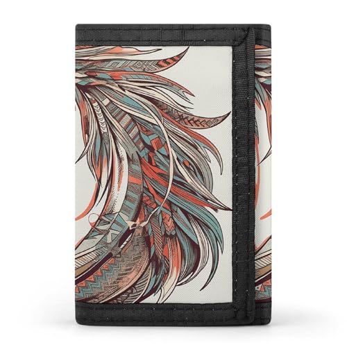 Cupid Arrow Love Horse Trifold Wallet for Men - Money Clip Slim Wallets with Multiple Card Slots Minimalist Small Front Pocket Wallet for Everyday Carry