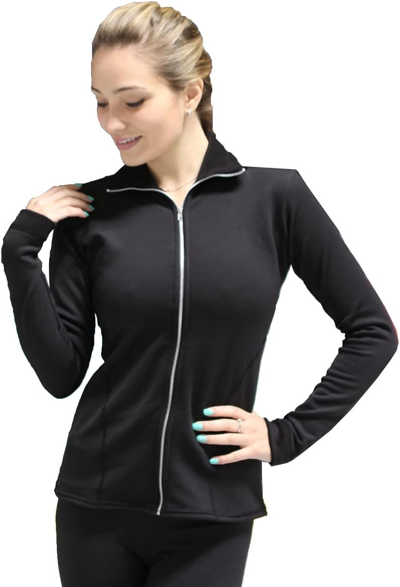 Kami-So Polartec Figure Skating Jacket (Child Medium, Biellmann Spin, Silver)