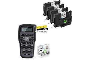 MarkDomain Label Maker Printer with Compatible Label Tape Replacement for Brother Tze211 Tape