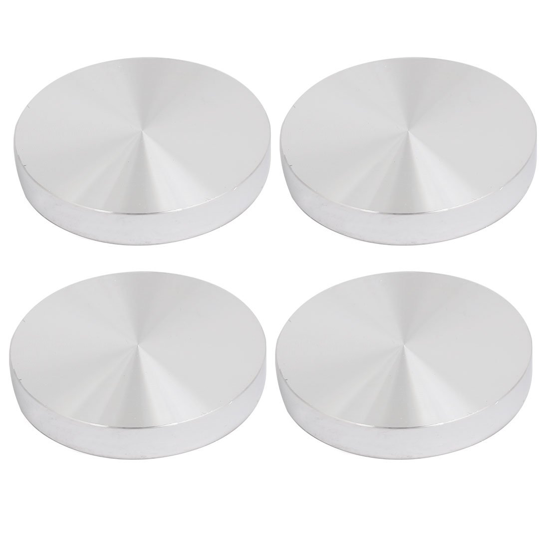 Uxcell Silver Sourcingmap 4Pcs 60Mm Dia 10Mm Thickness M8 Thread Aluminum Disc Hardware For Glass Table