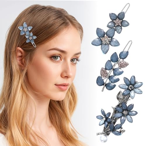 Set de 3 Clips Vintage con Strass para Cabello 2 Pulgadas miniatura 3