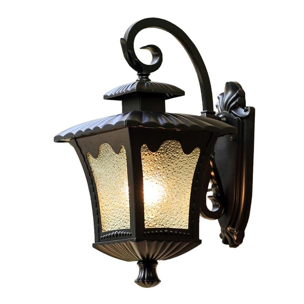 OZBMA Retro Aluminum Wall Lamp Frosted Glass Shade Light Outdoor Waterproof Sconce for Garage House Barn Patio Porch Lighting Fixture