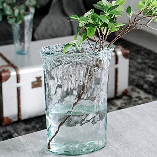 Handgemaakte Glazen Vaas Transparant Thuis Woonkamer Slaapkamer Kantoor Tv Drama Aanrecht Vaas Simulatie Bloem Gedroogde Bloem Decoratie Vaas 30x22x18 Cm, 25x18x14 Cm, 2 Stuks - Afbeelding 4