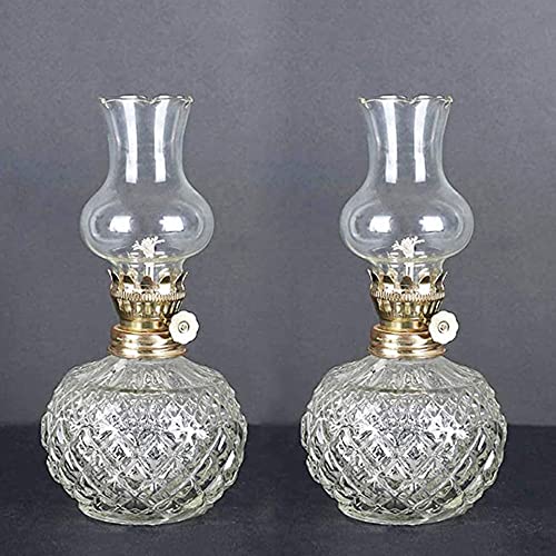 IOPILJKL Nostalgischer Kerzenhalter Country Petroleumlampe Öl Nachtlaterne Klarglas Öllicht Dekoration Schreibtischlampe Ölbeleuchtung Nachtlichter Vintage Öllaterne für Esszimmer Arbeitszimmer Cover