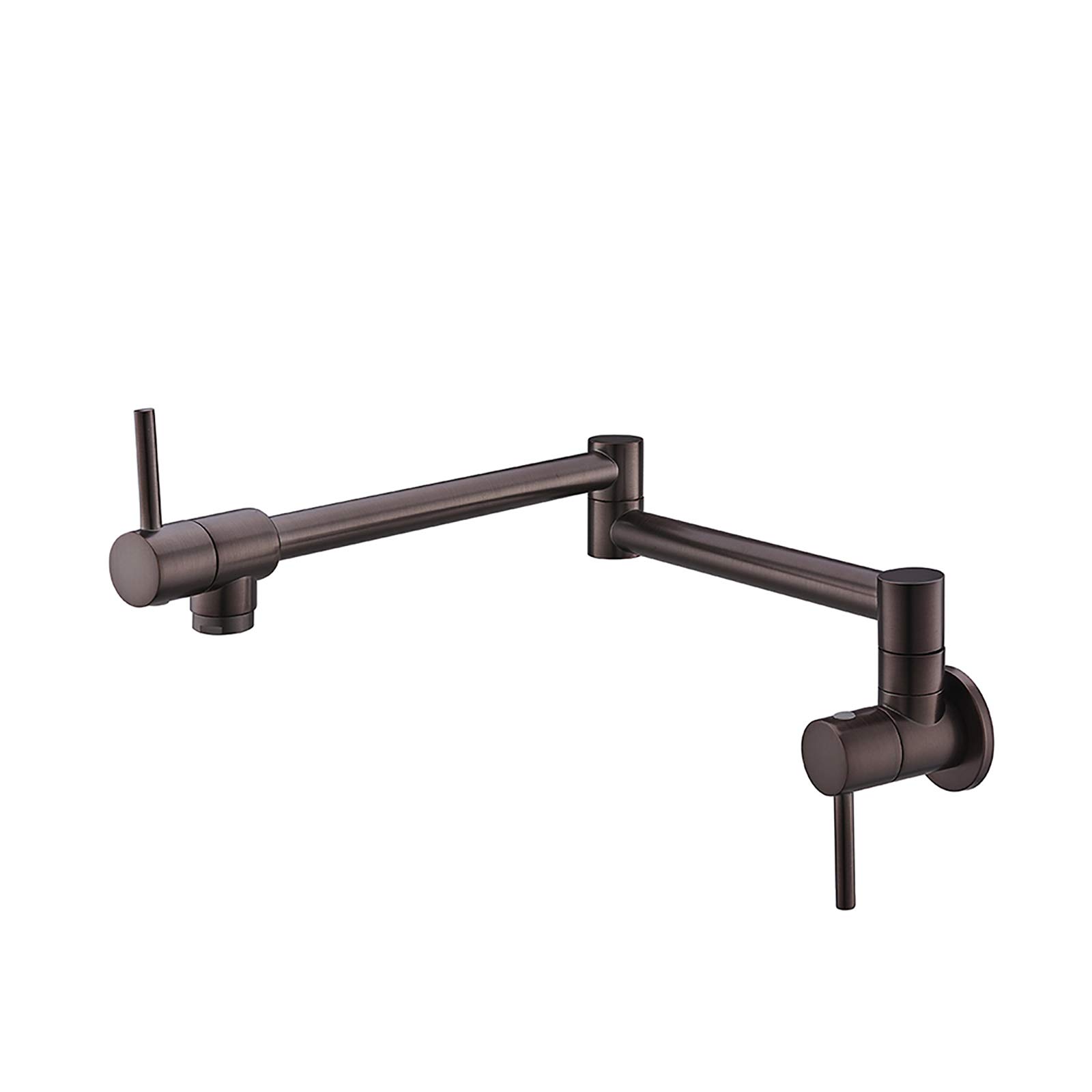 Yjyjy Red Brown Faucet/Tap,Pot Filler Faucet Wall Mount Brass Kitchen Faucet Folding Stretchable Double Joint Swing Arm Kitchen Sink Faucet Two Handle Single Cold Retro Faucets For Kitchen Sinks