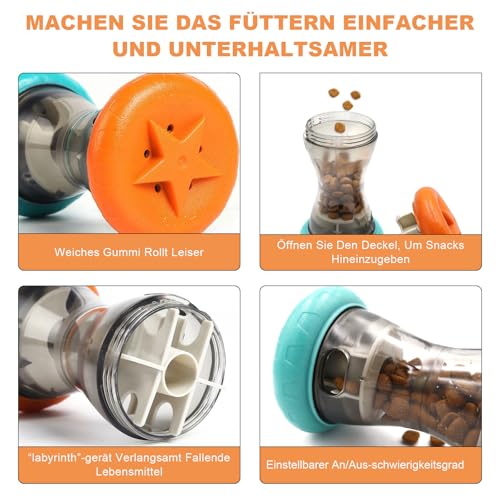 NUUOTP Hundespielzeug Intelligenz Interaktives Hundespielzeug Rollender Leckerli Spender Slow Feeder Puzzle Ball Hundespielzeugs zur Futterausgabe Snackball für Kleine und Mittlere Hunde