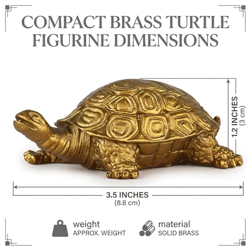Statue de tortue en laiton faite main : un objet d'art doré d'exception