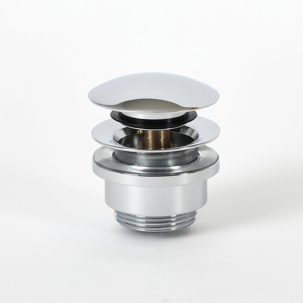 Milano Chrome Push Button Universal Slotted Unslotted Bathroom Basin Sink Waste