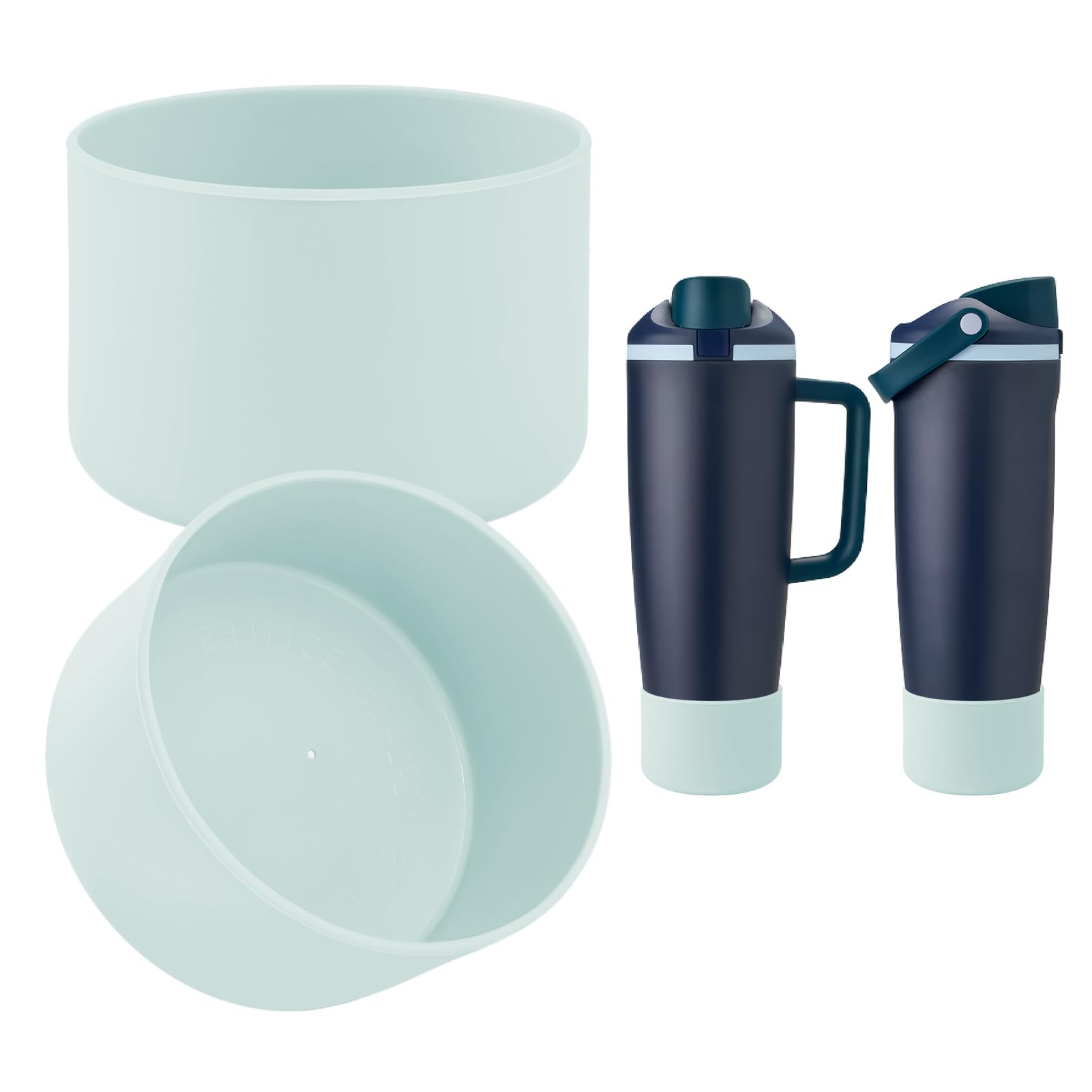 BKBY 2PCS Silicone Boot Compatible with Owala 30oz & 40oz FreeSip Sway Bottles & Tumblers, Protective Anti-Slip Bottom Cover Sleeve for Freesip Sway Tumbler (Dew)