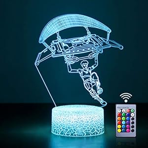 Lampe de table LED à illusion 3D – 16 couleurs changeantes – Décoration de cadeau avec bouton tactile et télécommande – Personnage volant