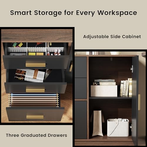 Image of ModernMate Office Storage Cabinet with 3 Drawers, Filing Cabinet for Office
