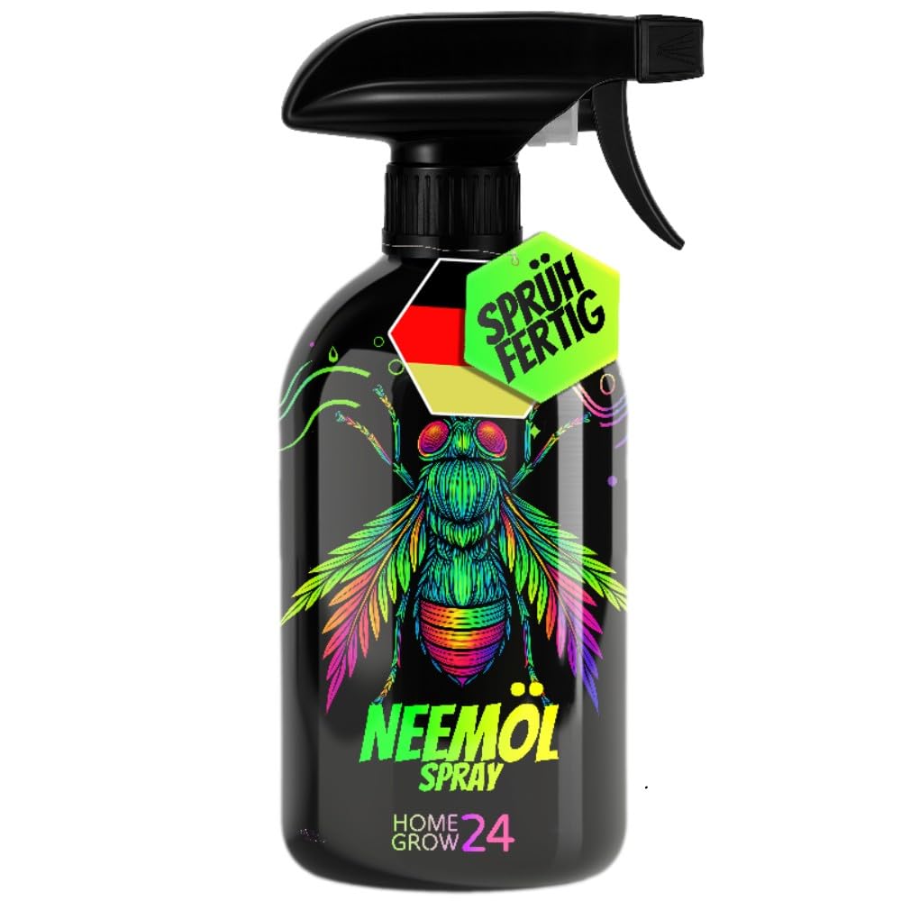 Homegrow24 Neemöl Spray – 500ml Sprühfertig – Pflanzenpflege & Vitalität – 4-in-1 Mischung aus Neemöl, Lemongrasöl, Lavendelöl & Rosmarinöl – Natürlich & sanft zur Pflanze
