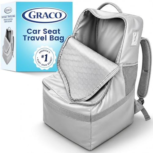 Graco Padded Car Seat Travel Bag & Infant Carrier Backpack Gray