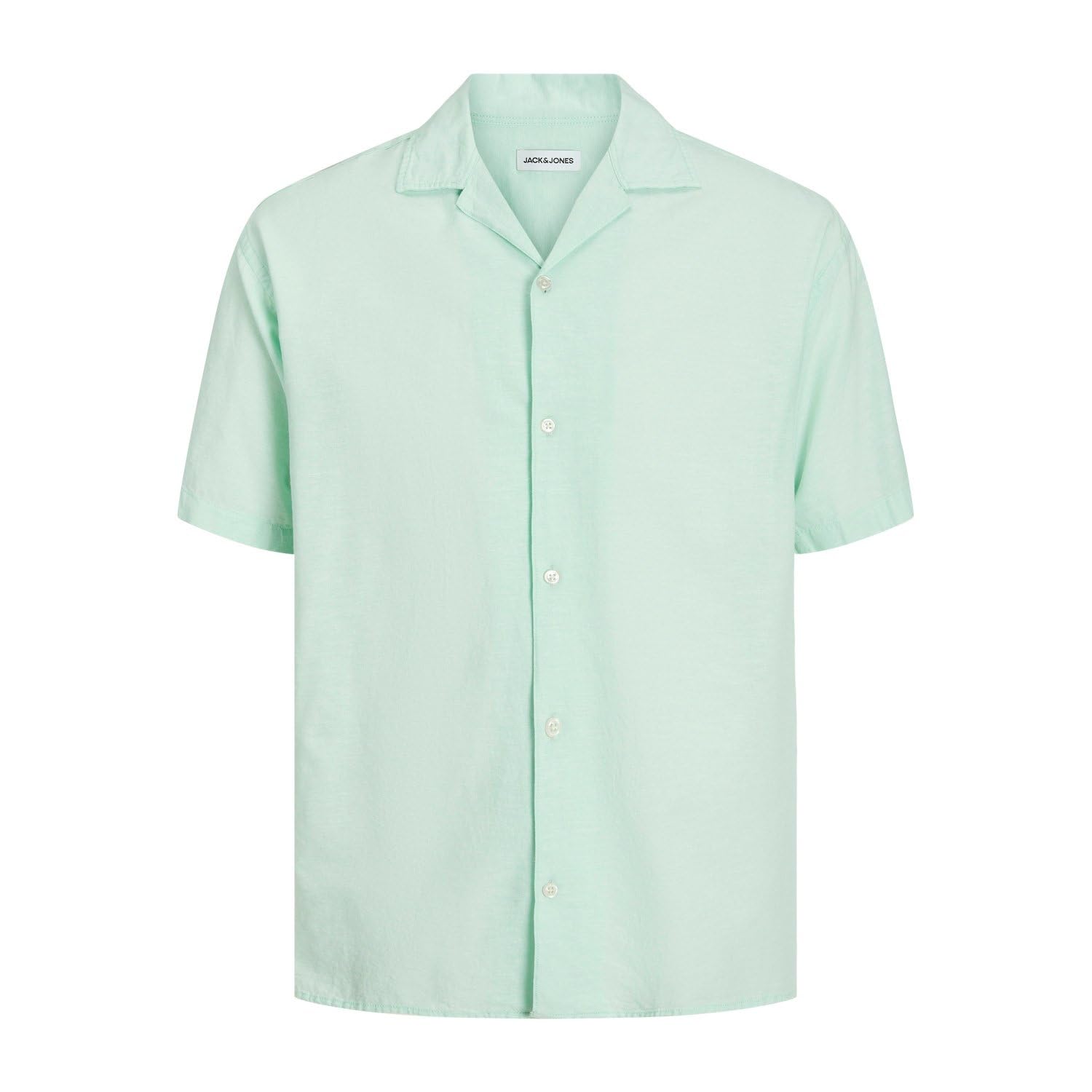 JACK & JONES Linen Resort Shirt Large (Blue)