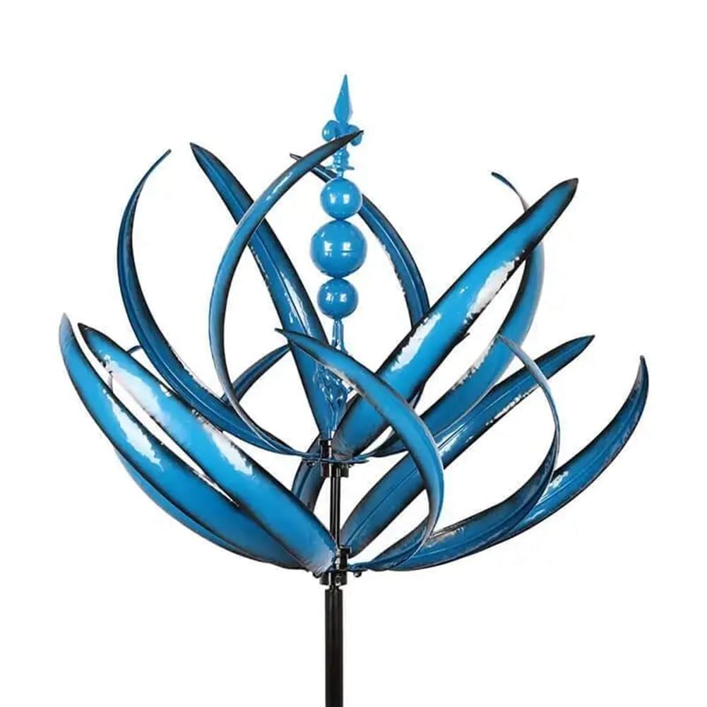 CTRLZS Wind Spinner Metal Windmill 3D Wind Powered Sculpture Lawn Metal Wind Solar Spinners Yard and Garden Decor,B Easy to Use