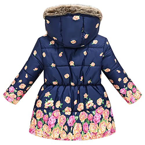 Happy Cherry Girl's Fleece Line Hooded Jacket Faux Fur Trim Winter Warm Coat Long Padded Outwear Snow Puffer Jackets4