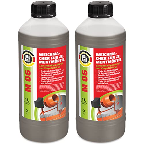 Plastificante para mortero de árboles, 2 L, sustituye a la cal en morteros de pared y yeso para temperaturas de hasta -2 °C M06