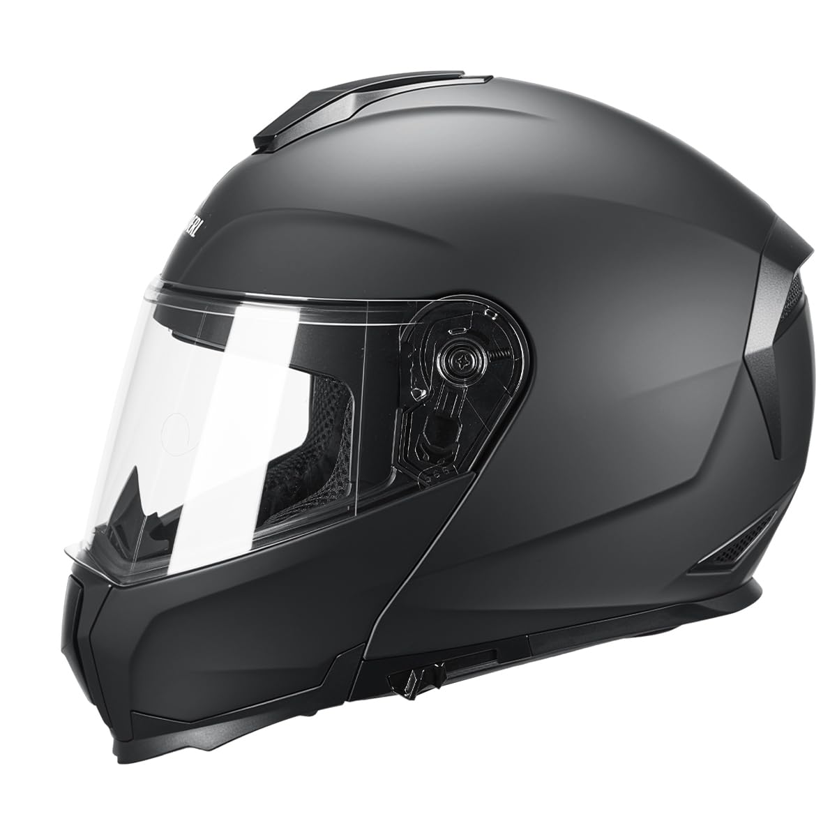 Casco Modular Moto Hombre | Casco Integral Moto | con mentonera Reforzada con Doble Visera | Casco de Moto para Mujer y Hombre | Certificado ECE 22.06 | Negro Mate