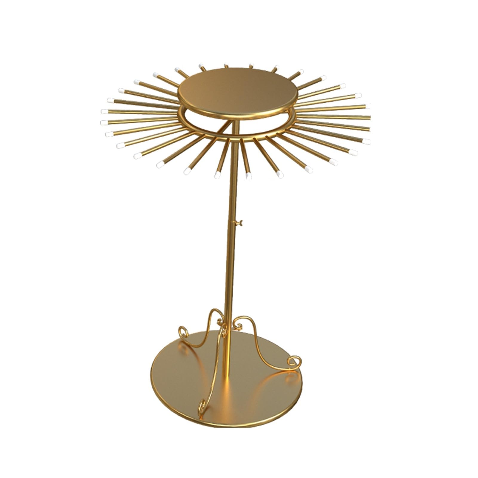 XPLKQXE Estante De Metal De Altura Ajustable para Bufandas, Organizador De Pie para Corbatas, Expositor para Chales De Seda Corbatas Cinturones Y Toallas (Color : Gold, Tamaño : 70x90~140cm)