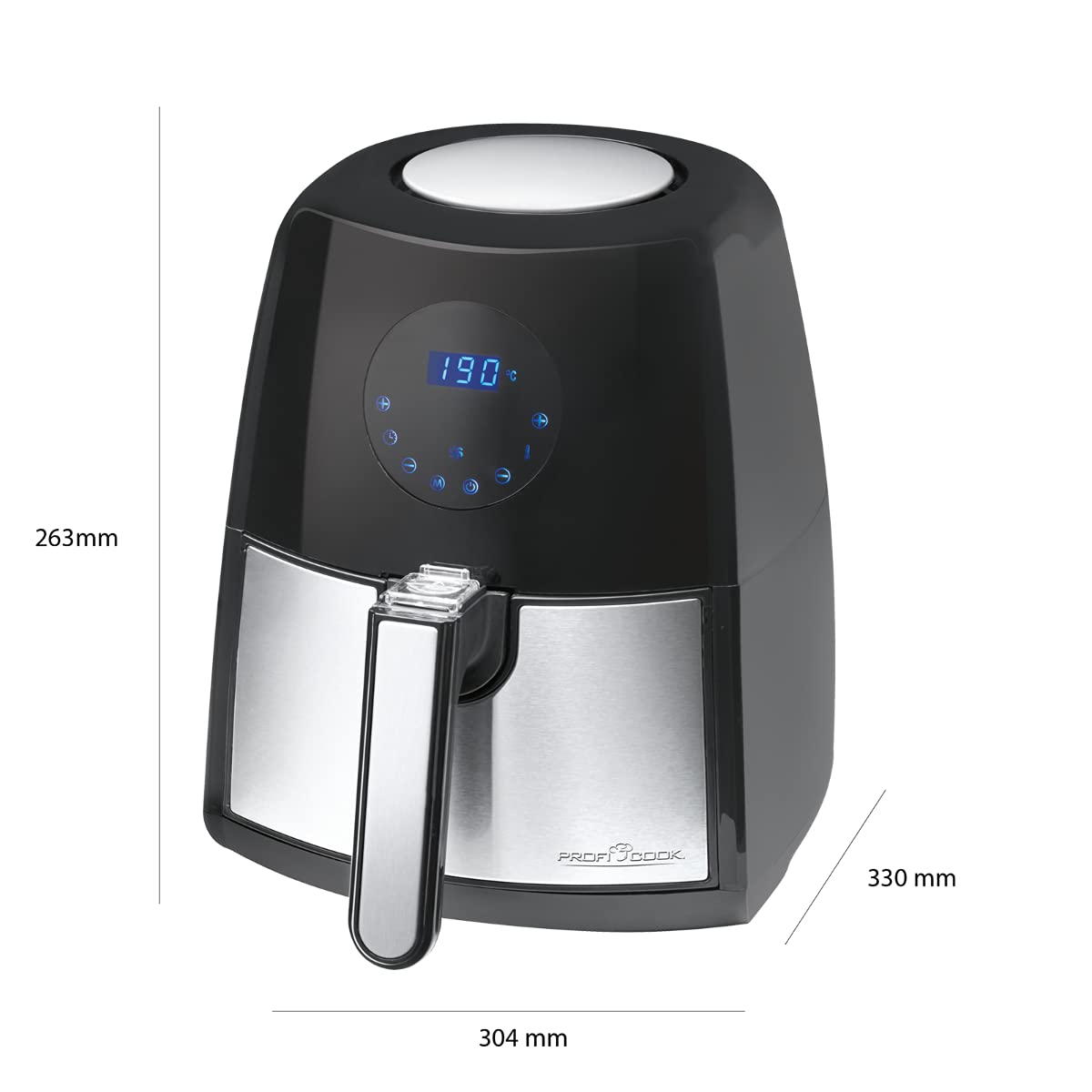 ProfiCook PC-FR 1147 H - Frytkownica na gorące powietrze - Sterowanie dotykowe - Wyświetlacz LED - 1500 W