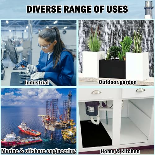 Image of HDPE Plastic Sheet 1 /2 Inch Thick 6 inch x 12 inch, High Density Polyethylene Solid Board with Different Surfaces (Textured Front & Smooth Back), 0.5 inch Thick DIY Machining Panels for Home, Crafts (White)