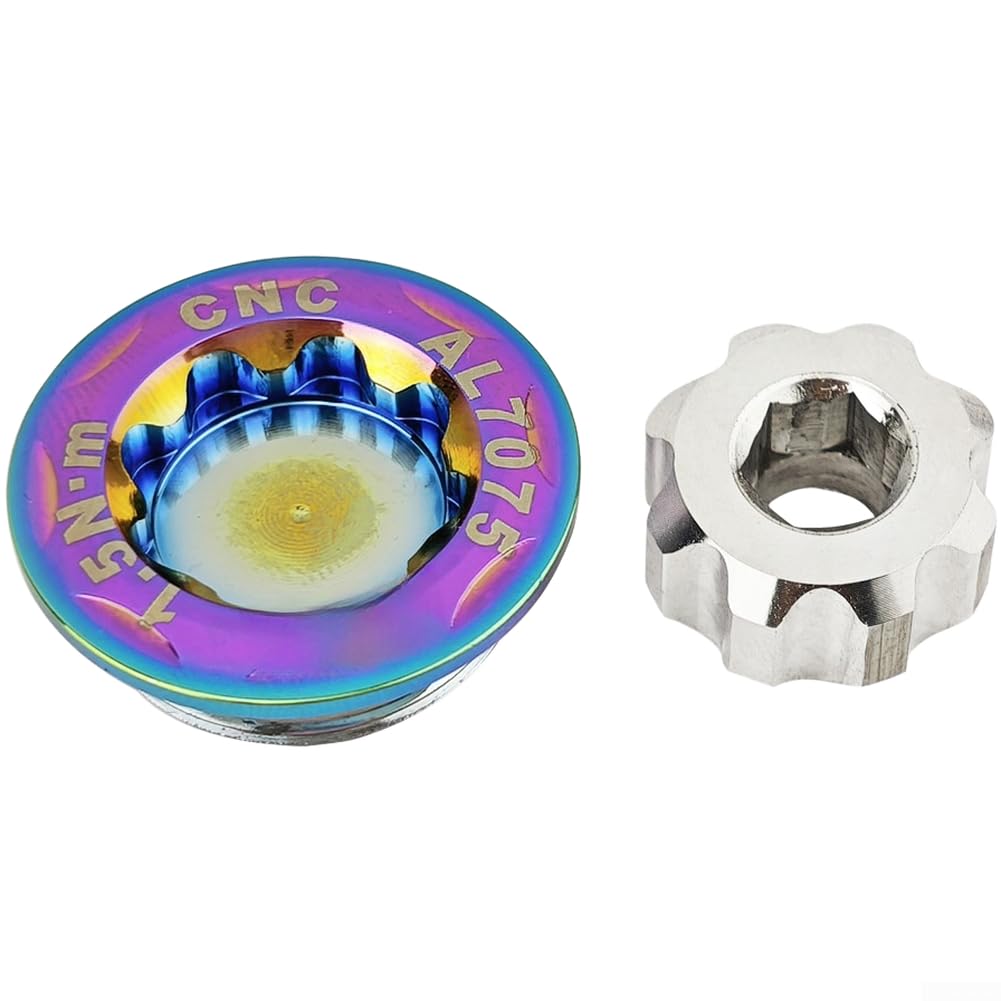 Aluminium Crank Dust Cap M20 For Hollowtech Cover for Road For Bike and For, Lightweight Alloy Cycling Crank Arm with Hex Tool, Bottom Bracket Seal Protection(colorful)