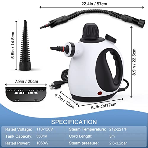 KOITAT Pressurized Steam Cleaner, Handheld Steamer for Cleaning