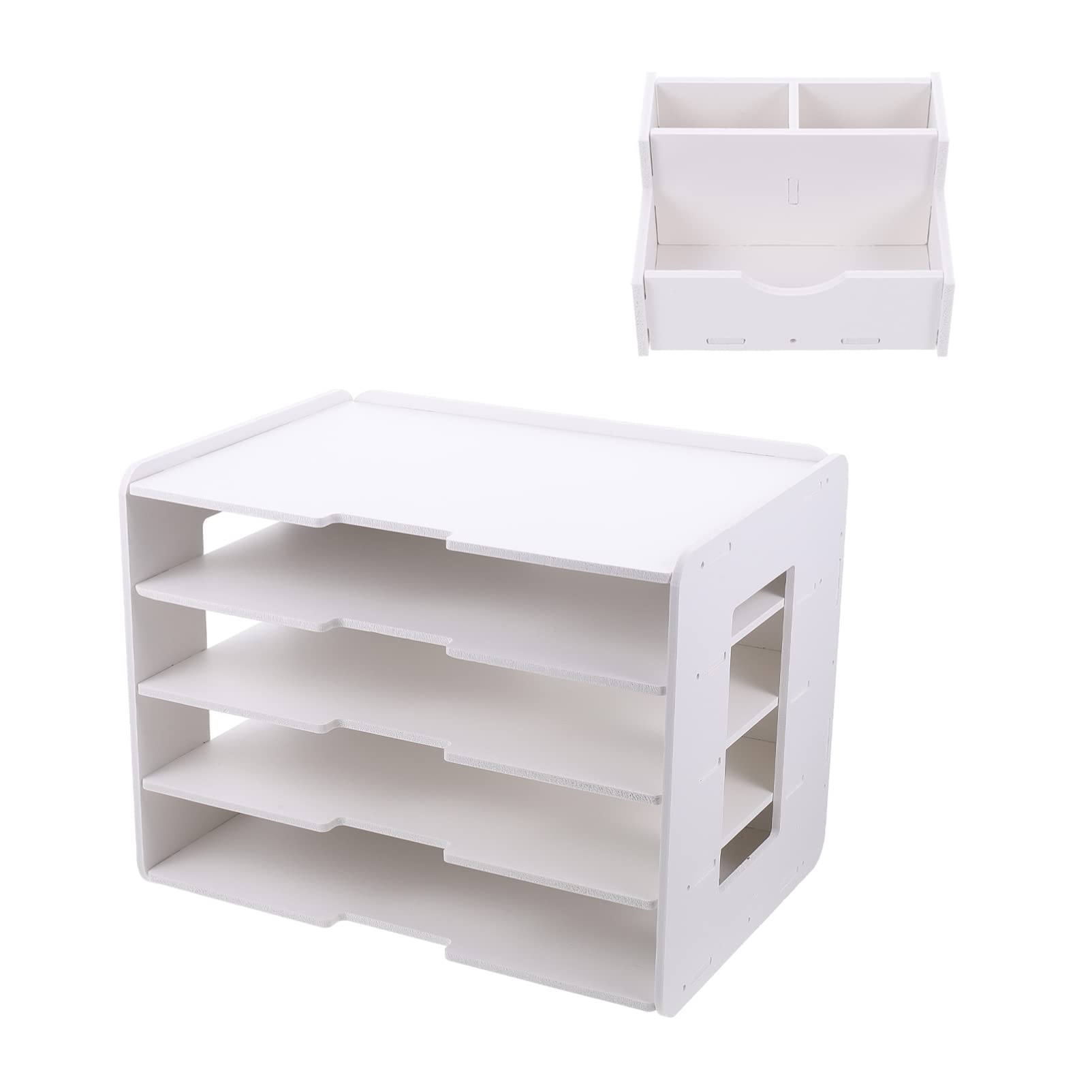 STOBOK Portadocumenti per Ufficio in Plastica Organizzatore di File da Scrivania Scaffale per Documenti Portadocumenti da Tavolo per Dormitorio Conservazione Rapida di Documenti e Lettere